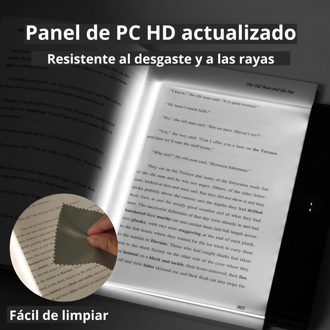 Luz LED portátil con brillo ajustable para leer sin molestar